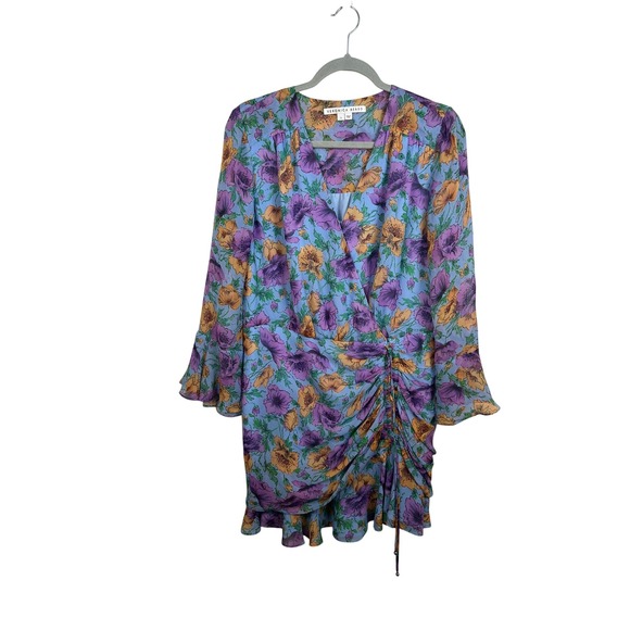 Veronica Beard Dresses & Skirts - Veronica Beard Silk Floral Mini Dress 12 Blue Purple Excellent Ruched Bell